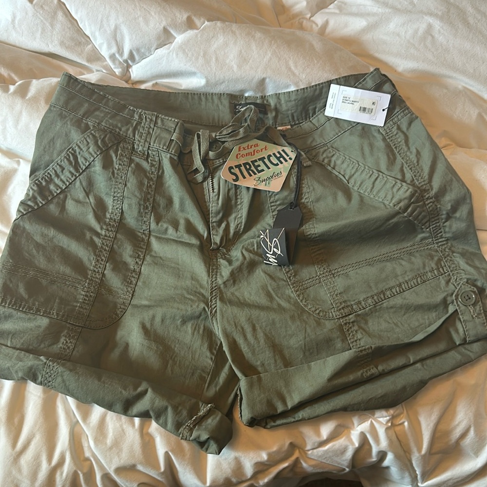 Green cargo shorts
